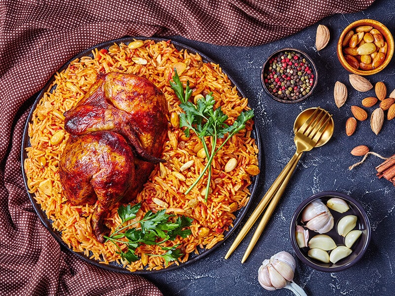 Kabsa – Arabian Dish with rice and chicken